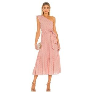 Karina Grimaldi Pauline Dot Dress in Blush Pink (NWT)